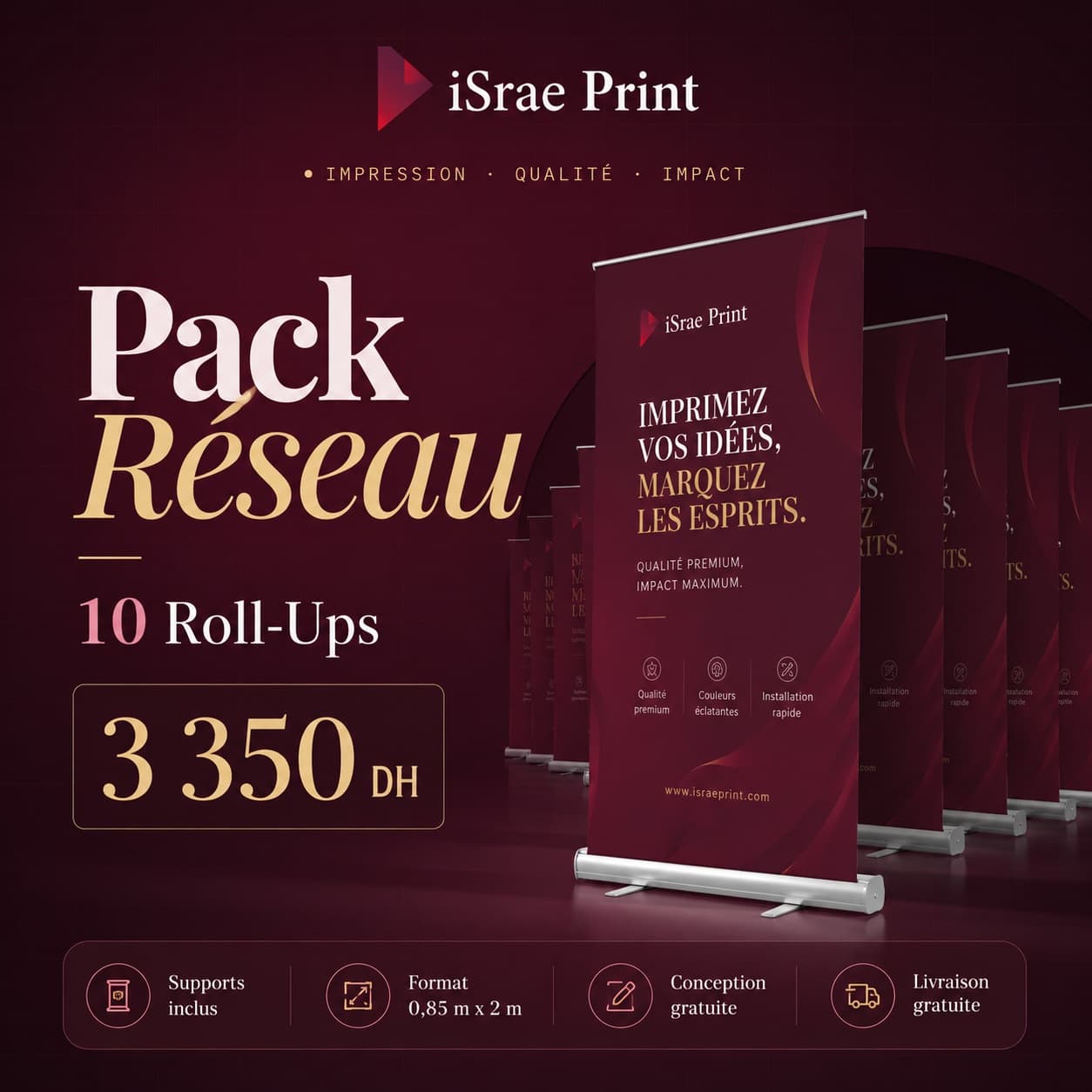 Pack Réseau — 10 Roll-Ups